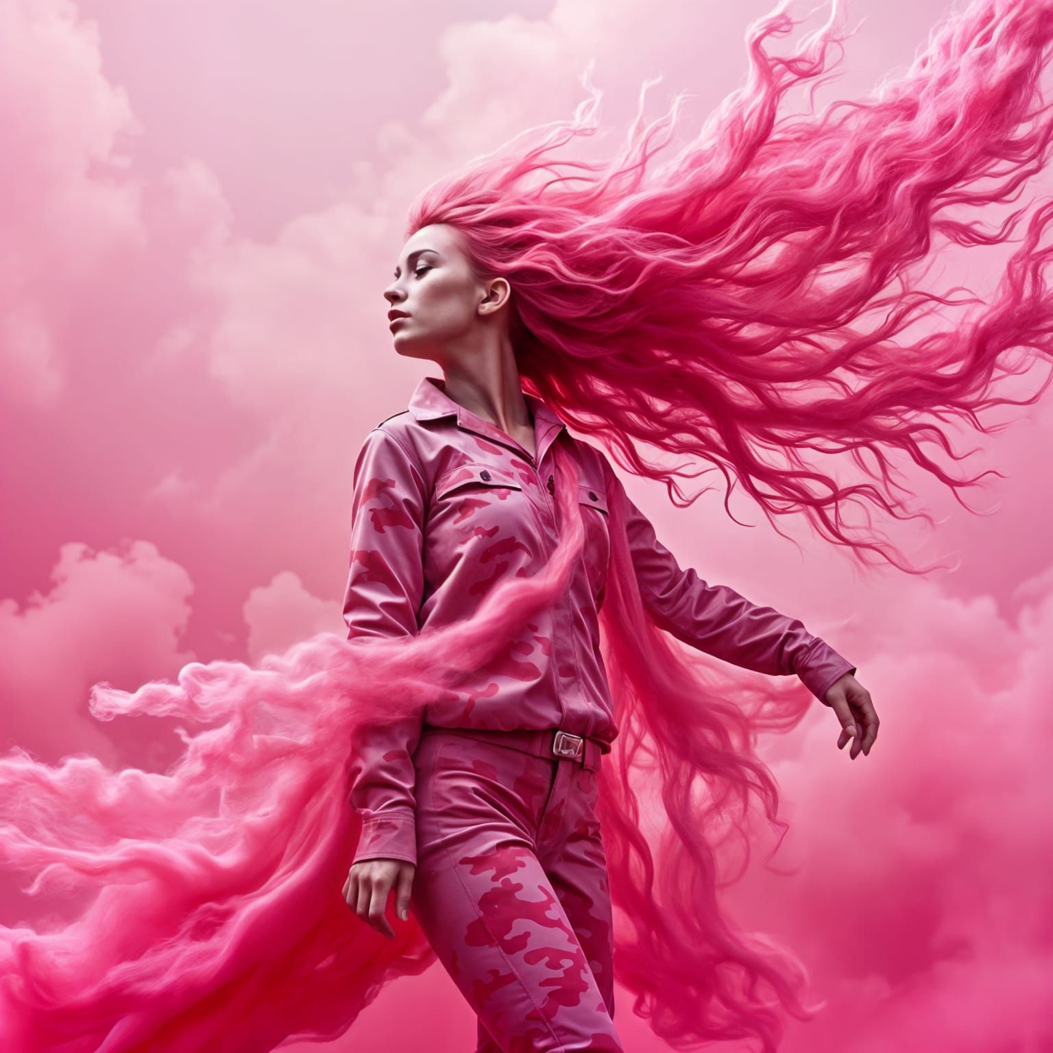 Vibrant Nebula in Dramatic, Cinematic Pink Hues
