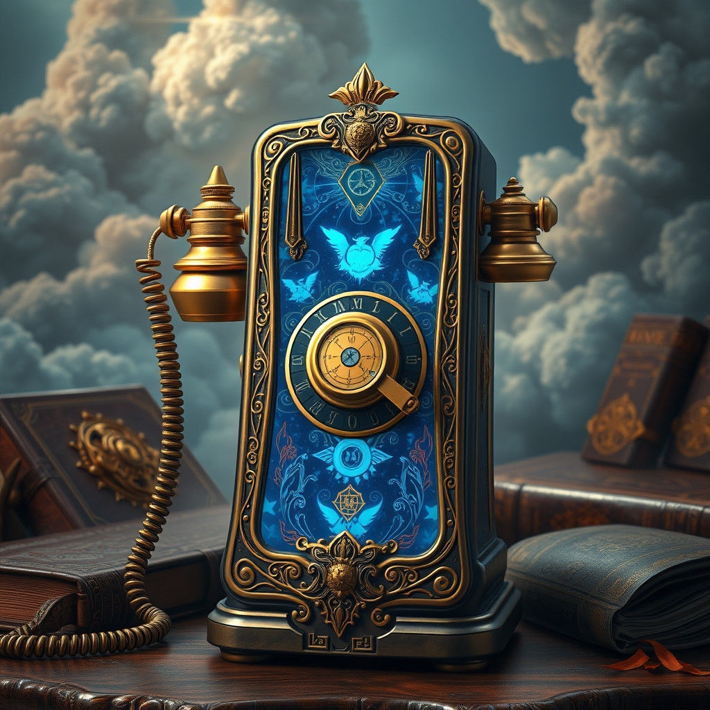 Retro-Futuristic Phone Portal: Fantasy Concept Art