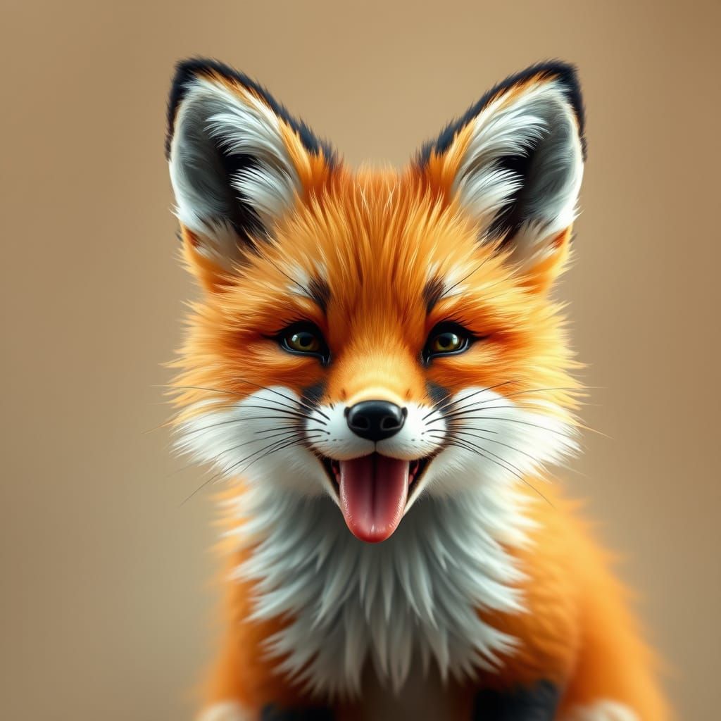 Whimsical Realistic Fox Portrait