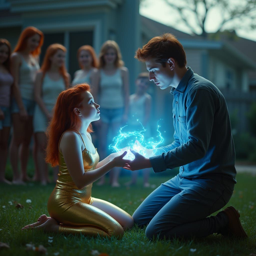 Hypnotized Girl in Gold Spandex, Cinematic Film Still