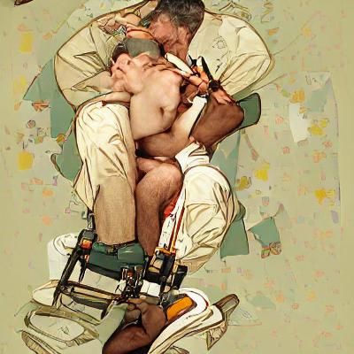 Nostalgic Gay Scene in Rockwell Style