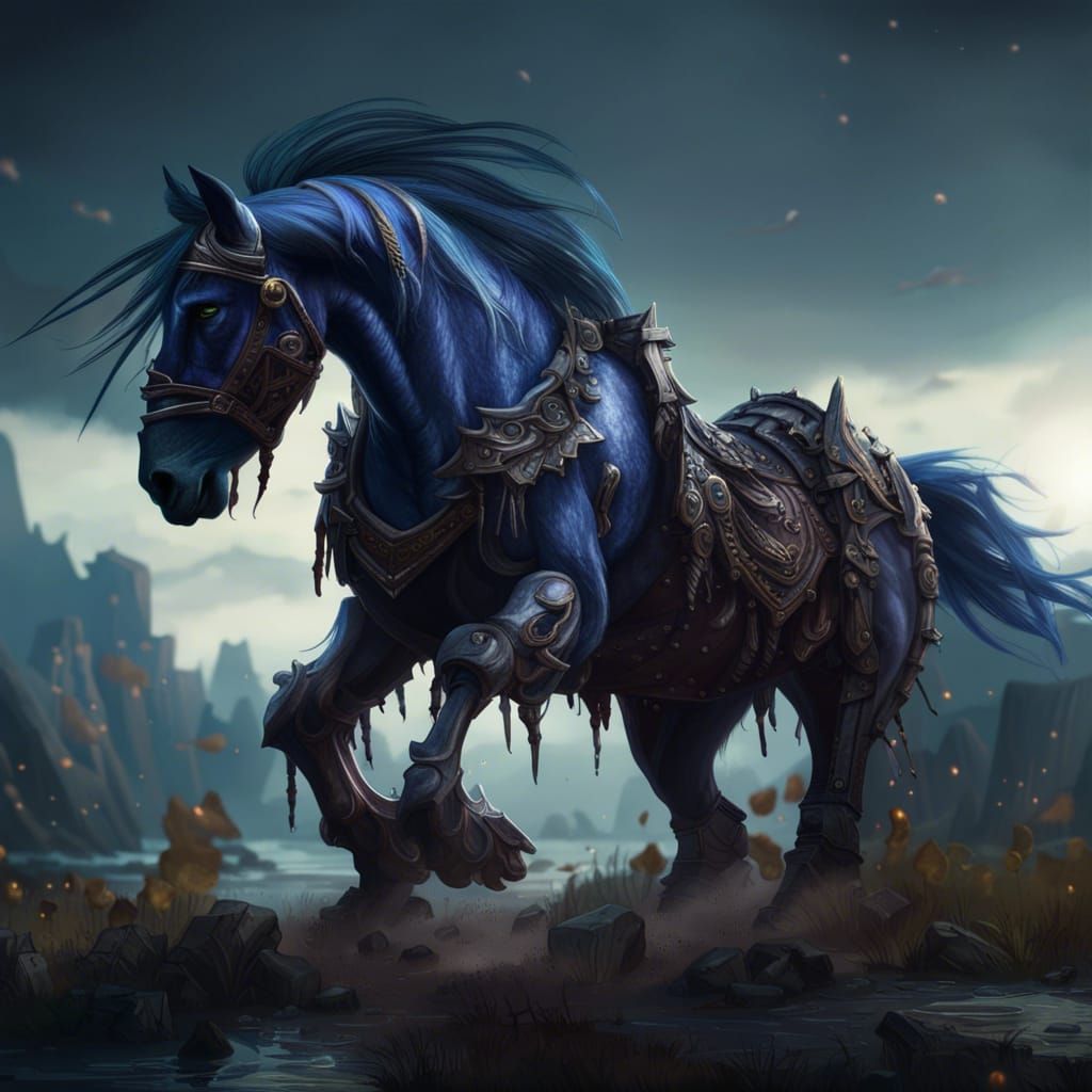 Majestic Undead Horse from Warcraft in 8k