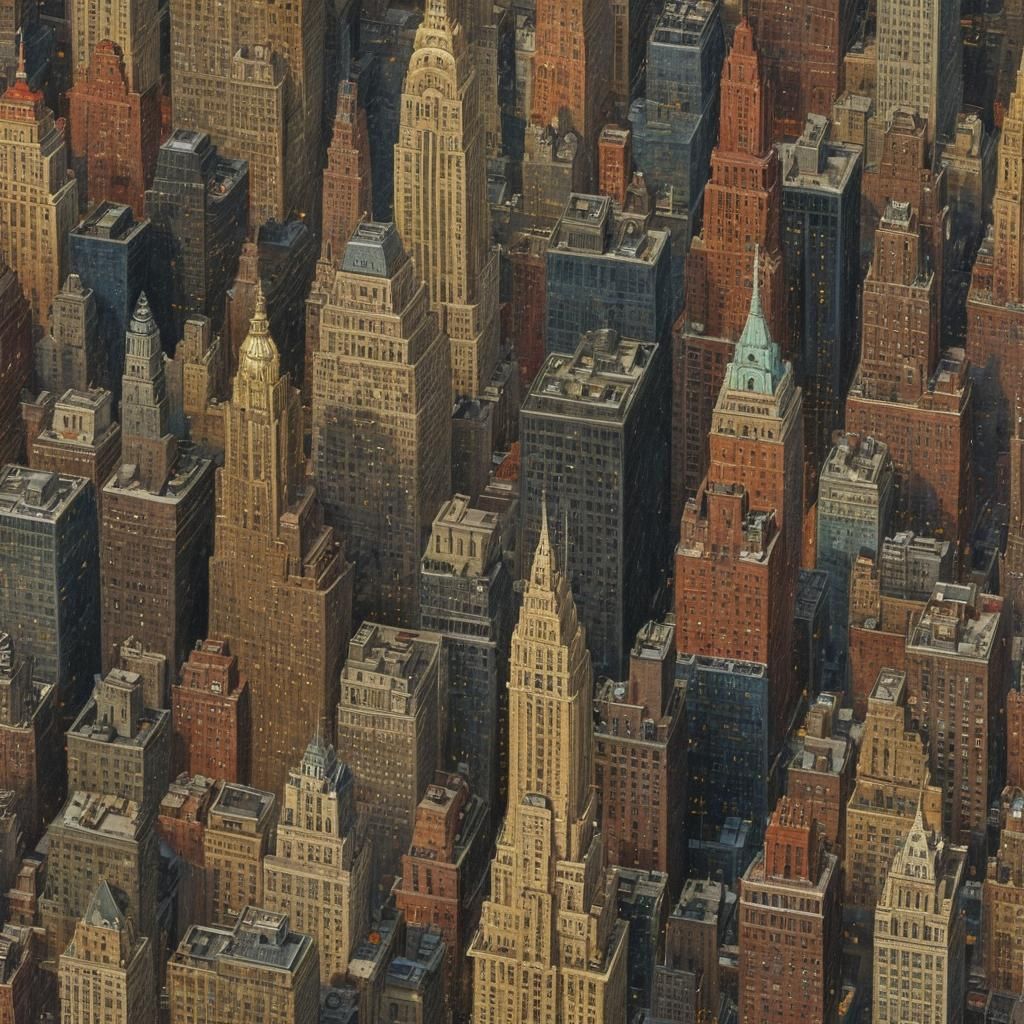 Surreal Hyperdetailed Oil Paintings of NYC Skyscrapers