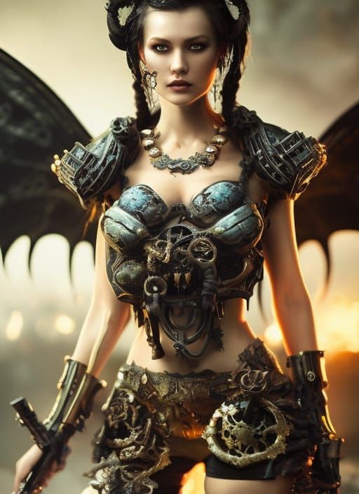 Biomechanical Zombie Assassin in Cyberpunk Horror Style