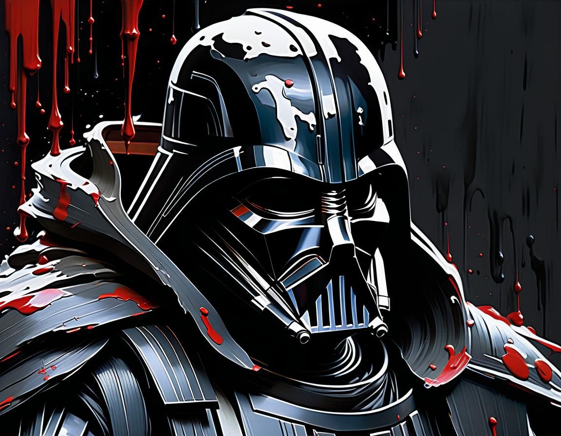 Sith Lord in Dark Opaque Oil Paint