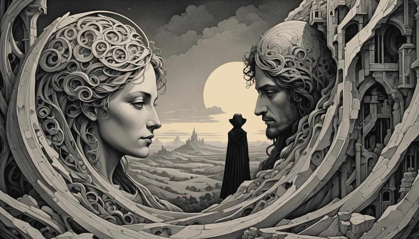 Minimalist Cubist Illustration: Love Is Like Oxygen