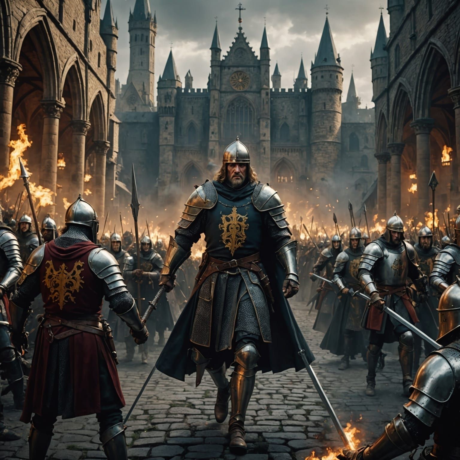 Epic Battle of Warrior Bishop and Knights