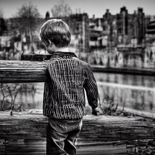 Happy Child and Man in Hyperrealistic Style