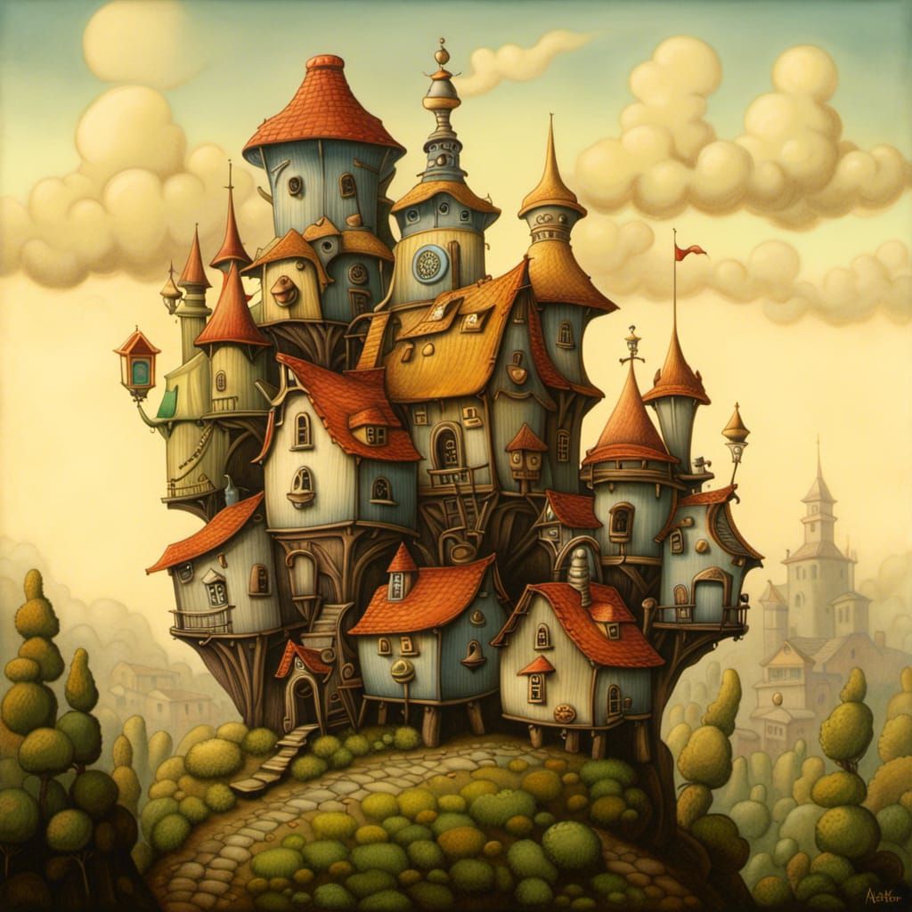 Enchanting Town Inspired by Fairytale Art