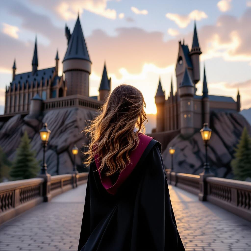 Hogwarts Student Exuding Femininity in Realistic Style