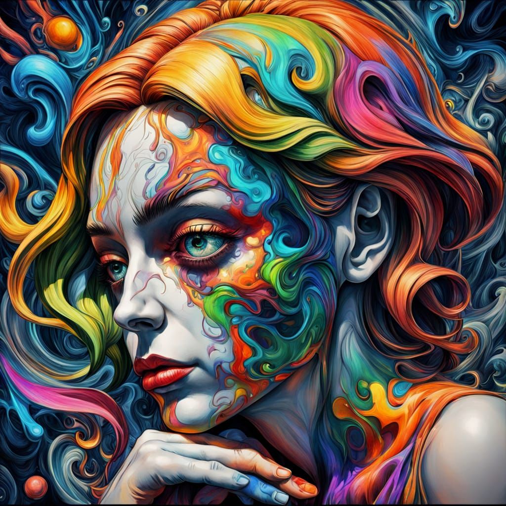 Vibrant Psychedelic Soulscape in Hyperrealistic Style
