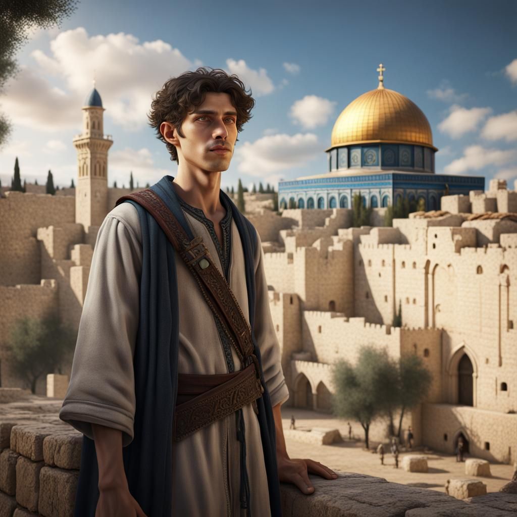Young Jewish Man in Jerusalem: Fantasy Concept Art