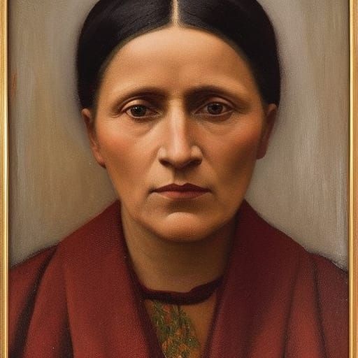 Woman's Portrait in Expressionist Style