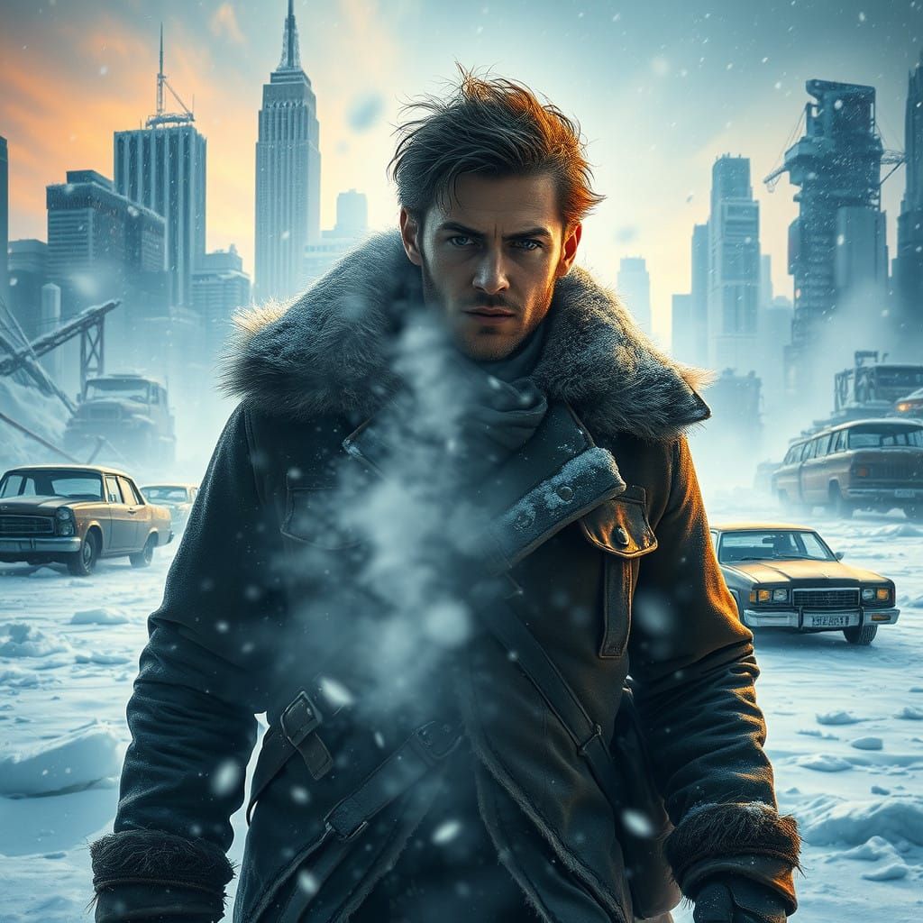 Wanderer in a Frozen, Post-Apocalyptic Wasteland