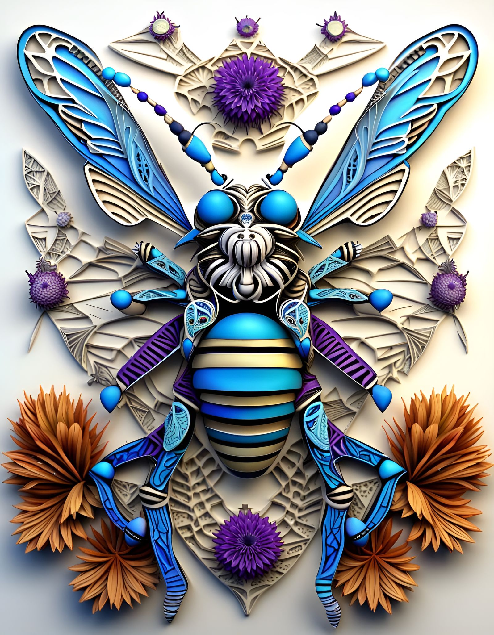 Australian Native Fauna with Blue Banded Bee