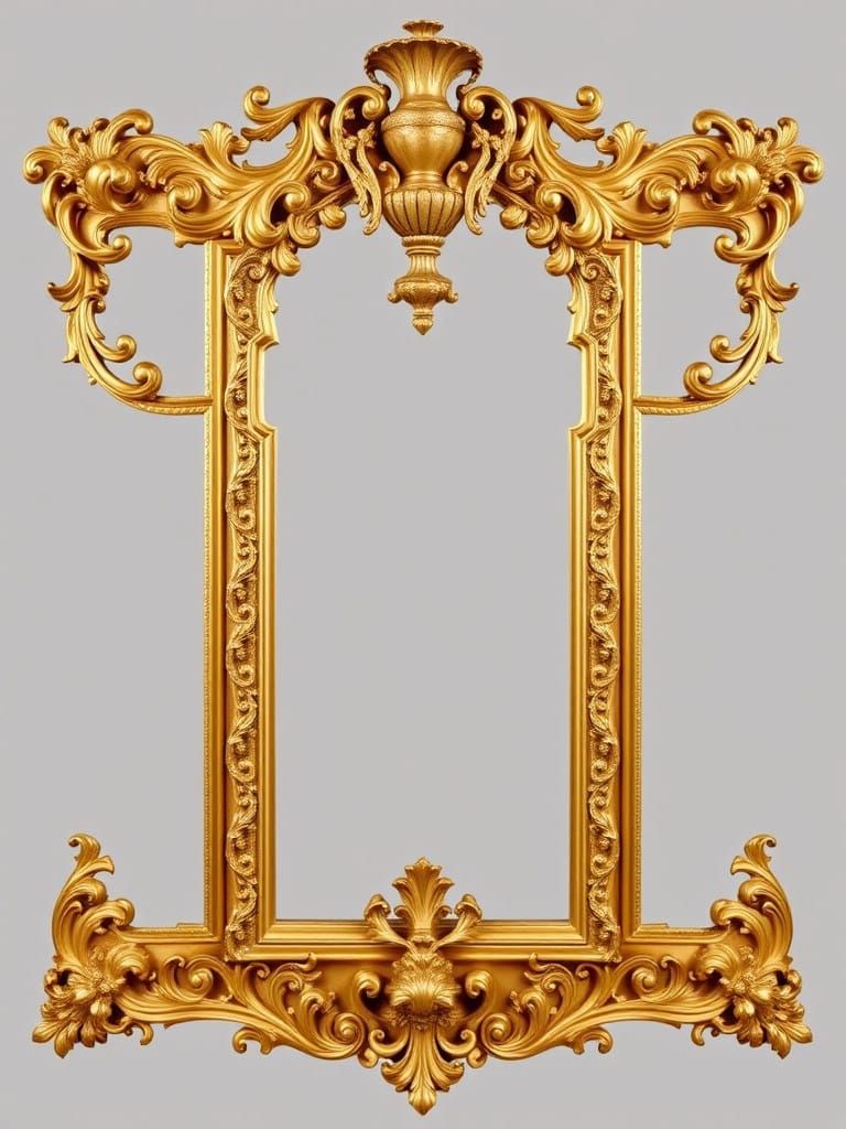 Elegant Baroque Triptych Frame with Interlocking Leaves and ...