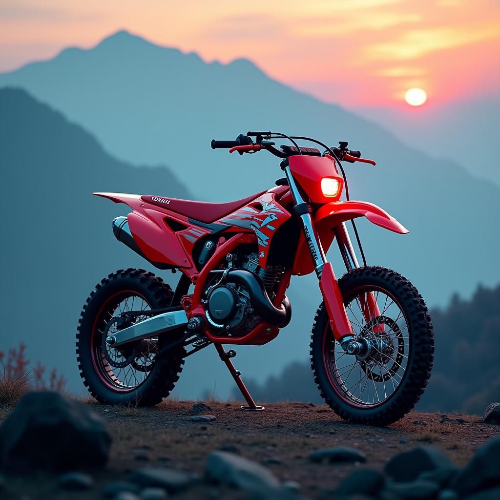 Yamaha YZ 125cc Motocross Bike in Matte Painting Style