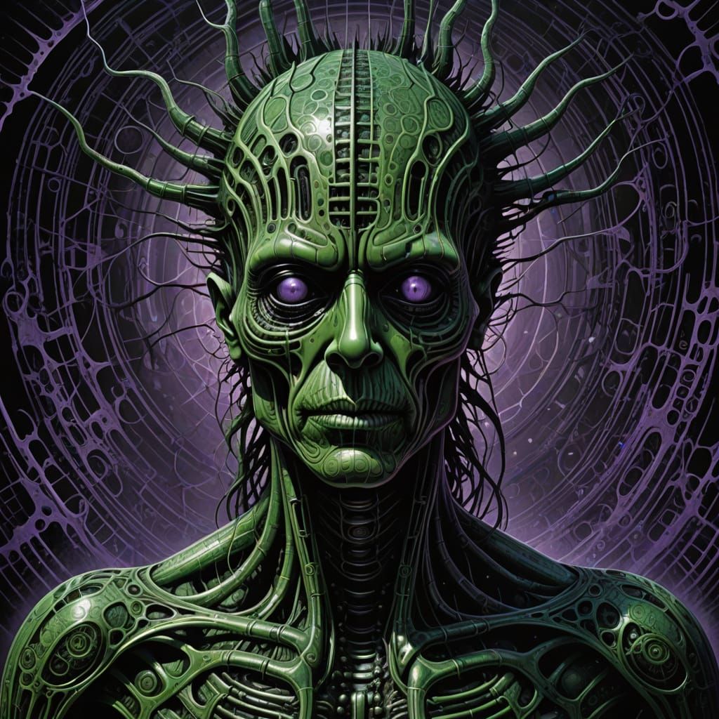 Surrealist Horror Masterpiece in Distorted, Low-Res Style