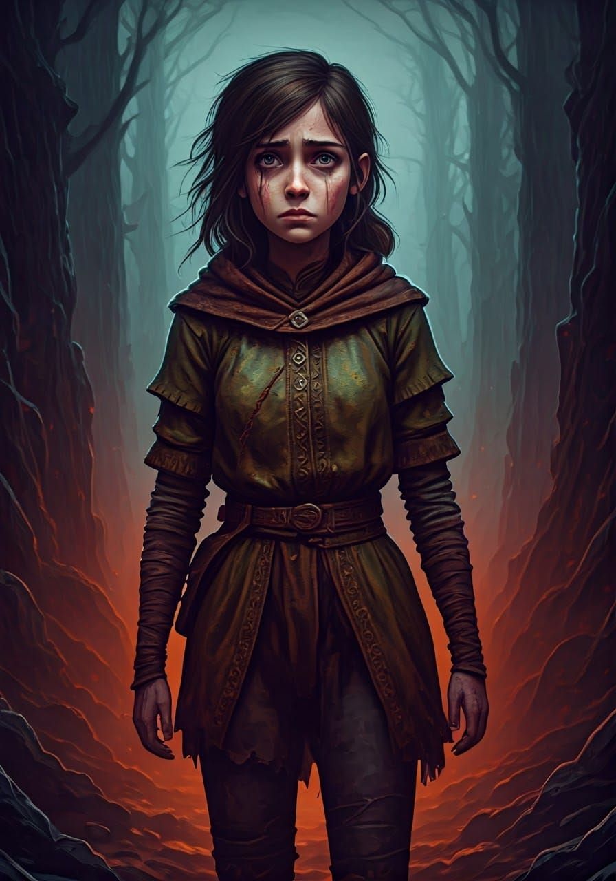 Haunting Portrait of Keytlin in a Fantasy Landscape