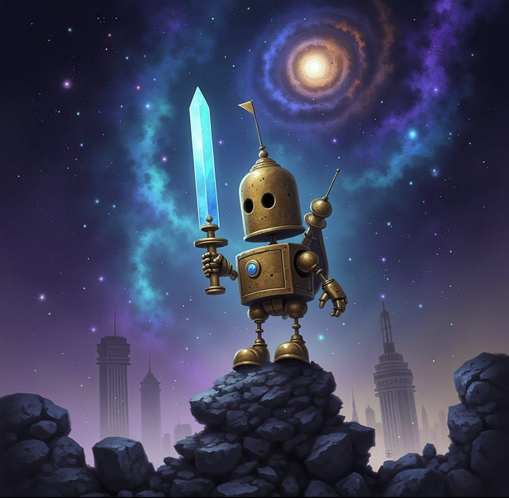 Abstract Cyberpunk Cityscape with Neon Lights