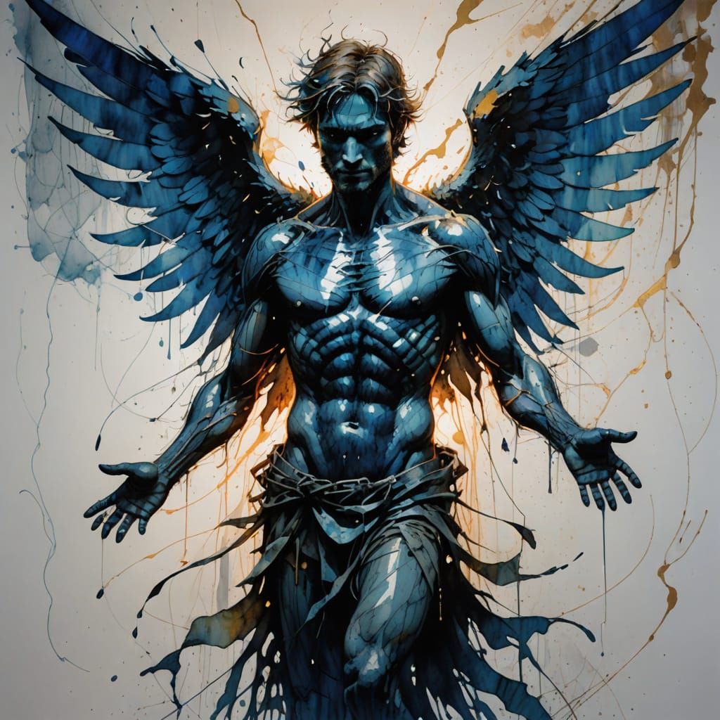 Haunting Angel of Death in Dark Surrealism