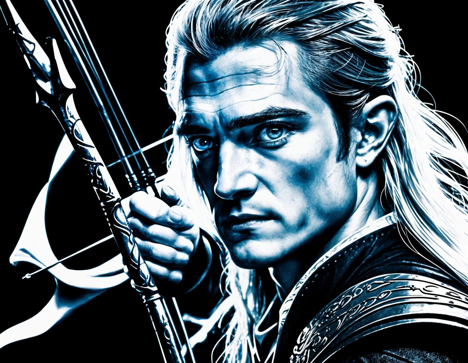 Legolas Portrait in Dark Fantasy Style