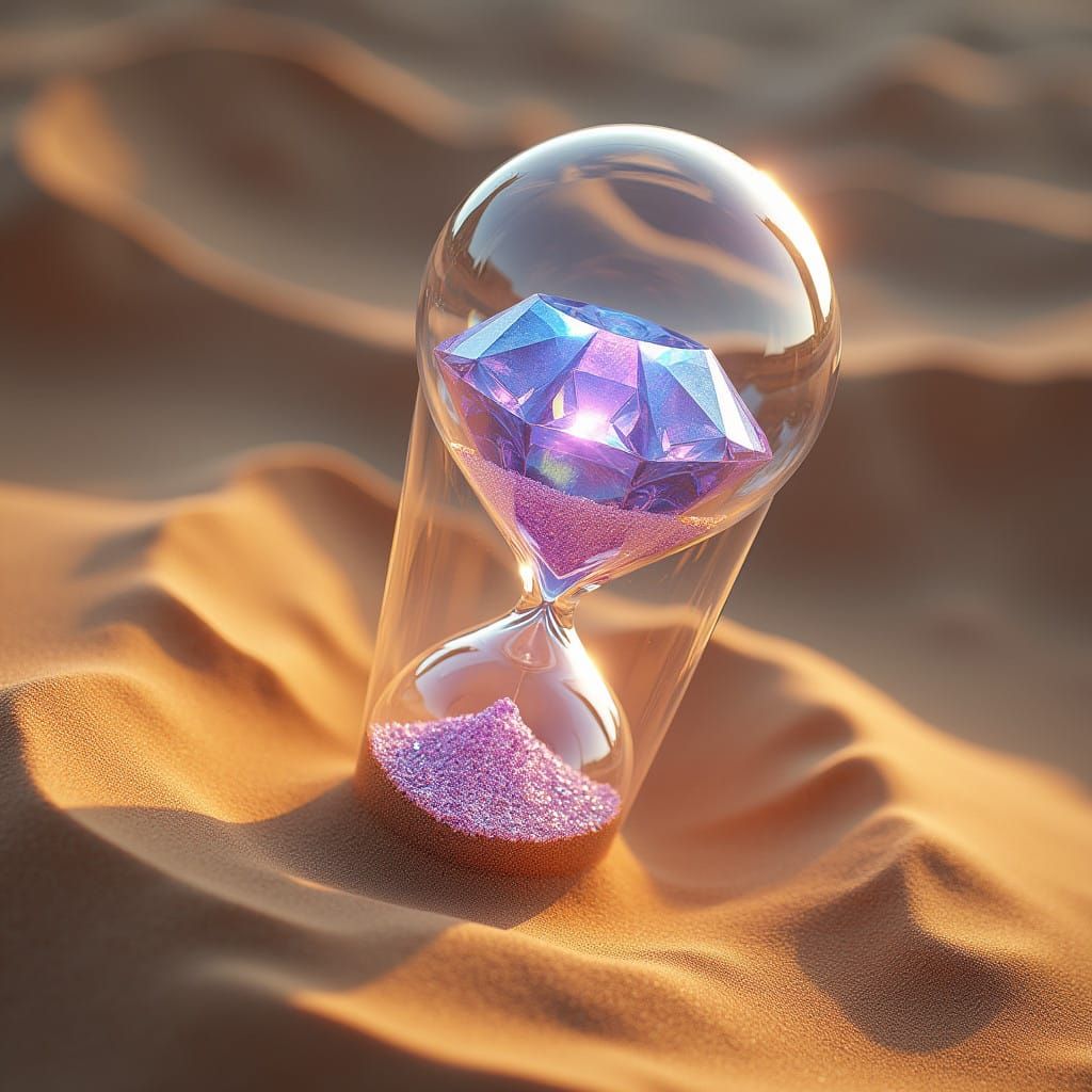 Ethereal Diamond Immortal in Swirling Time Vial