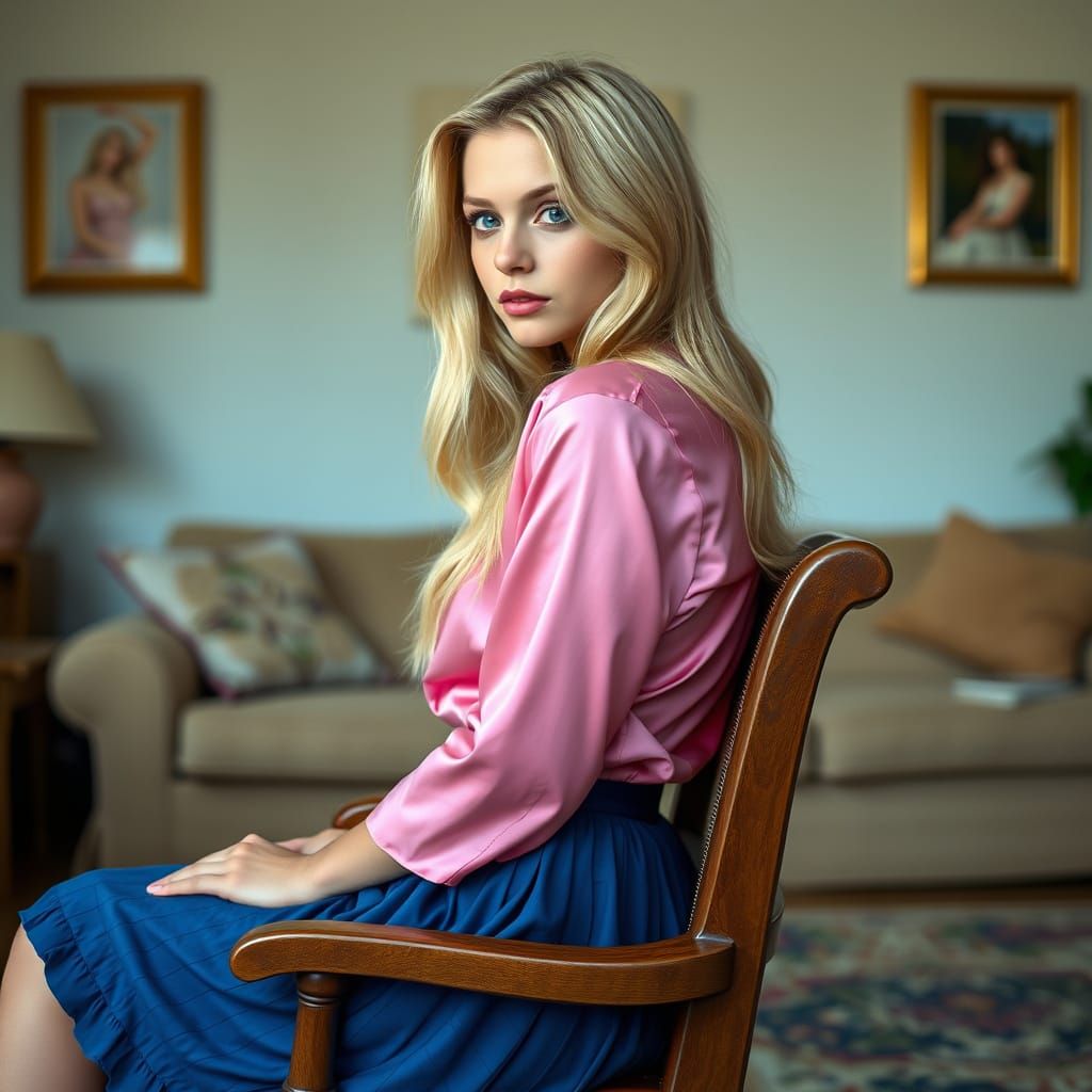 Elegant Young Woman in Photorealistic Portrait