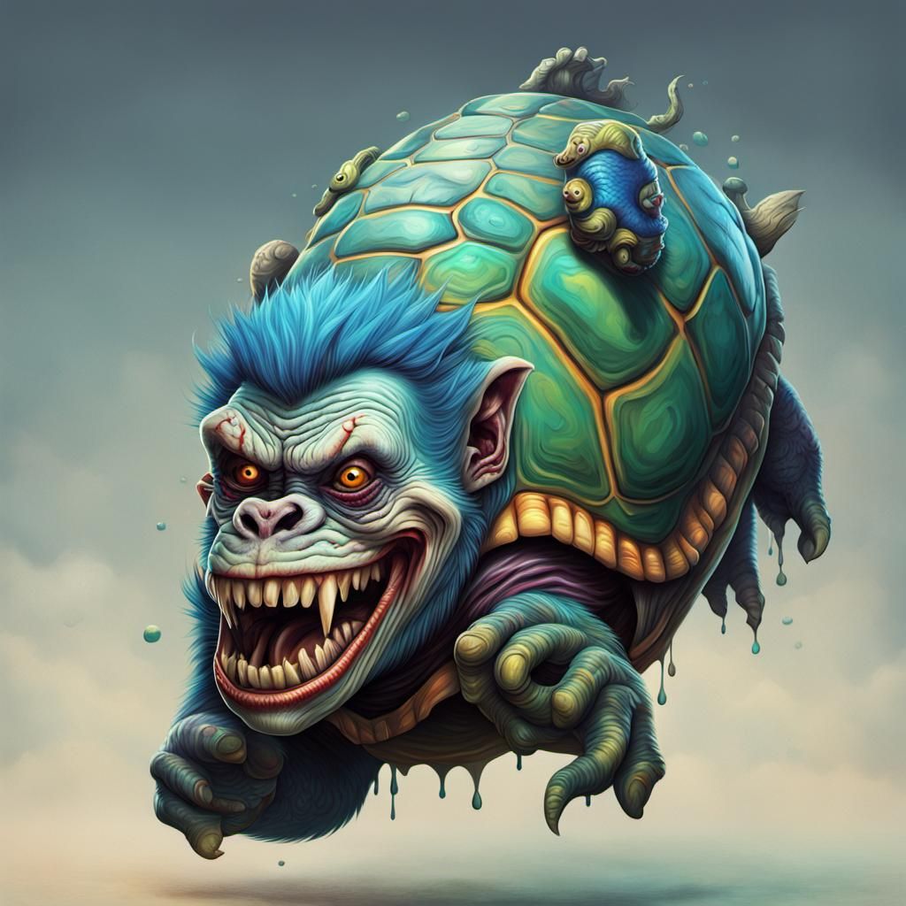Maniacal Zombie Monkey Monster Clown Turtle Hybrid