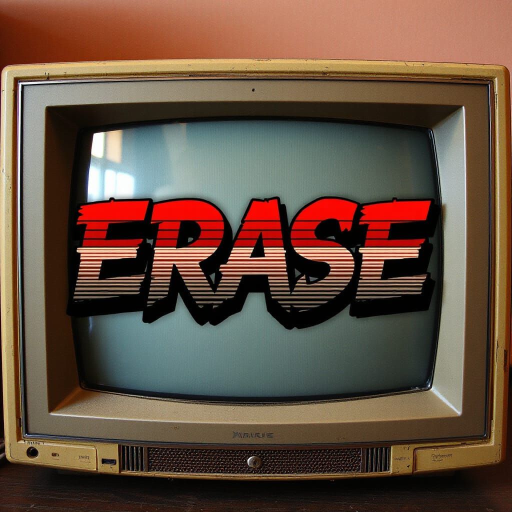 Distorted Text on Vintage TV Screen