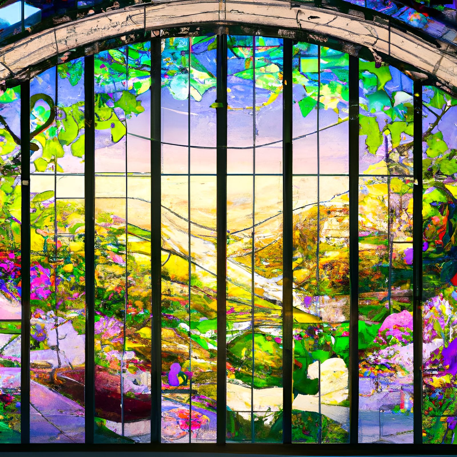 Art Nouveau Stained Glass Hopepunk Dreamtropolis