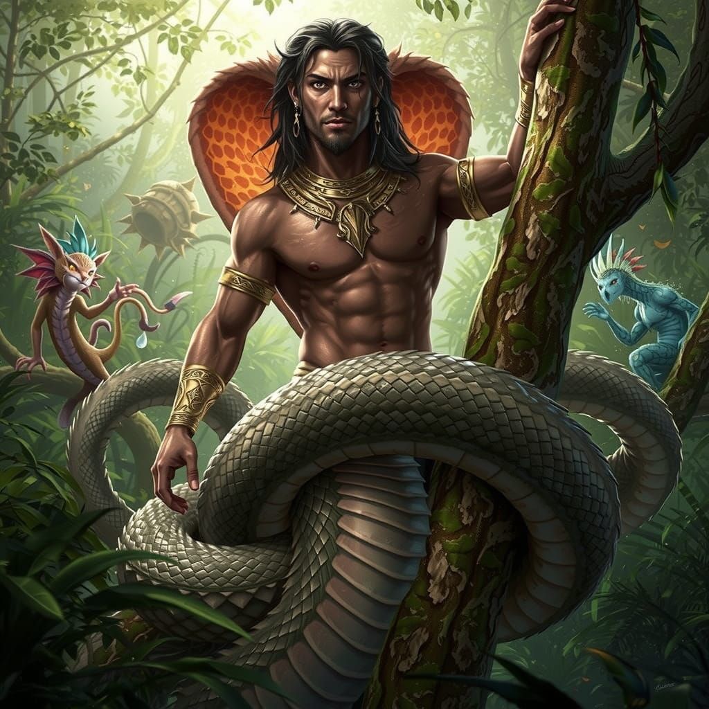 Patient Male Naga Observes from a Distance