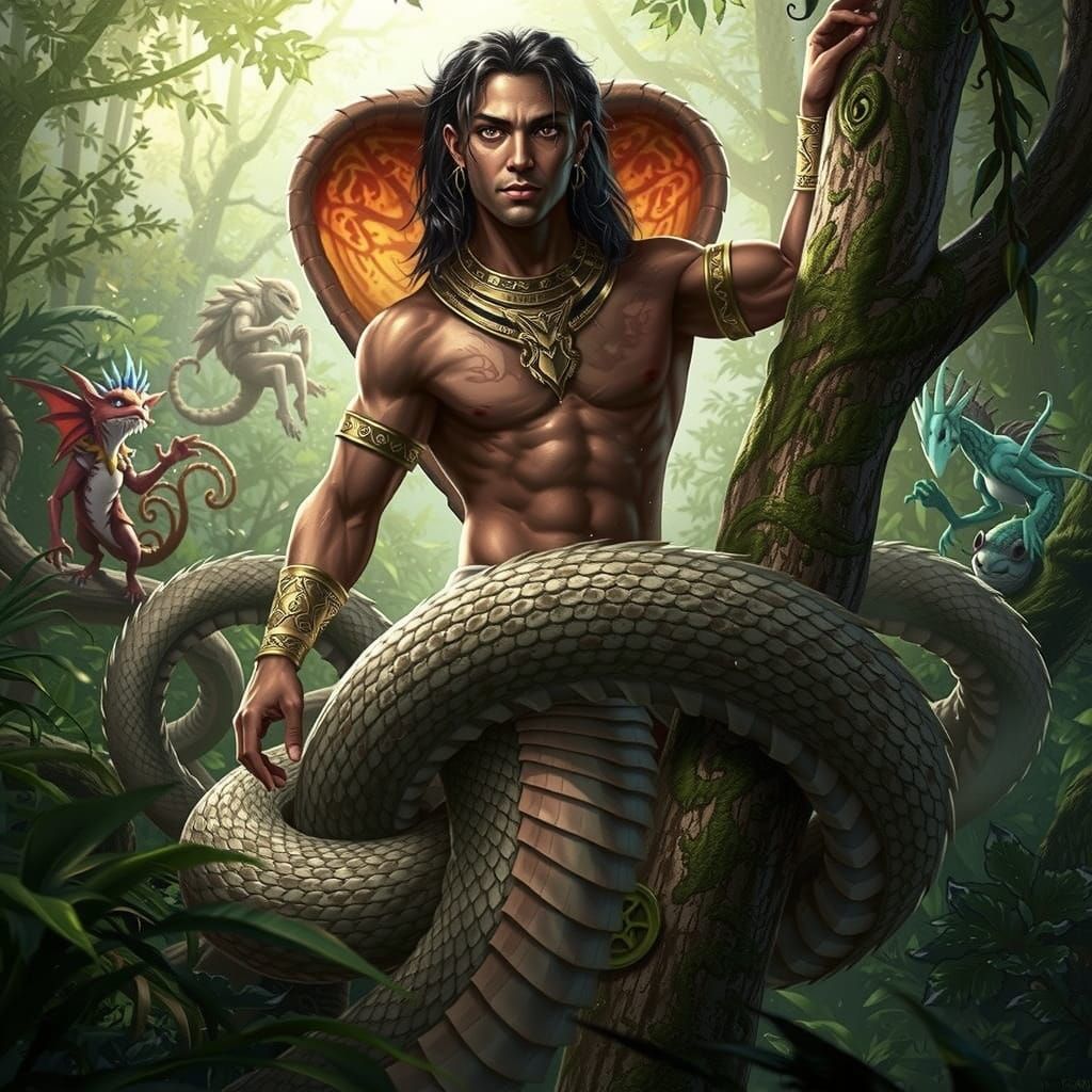 Mystical Male Naga Watches with Wisdom