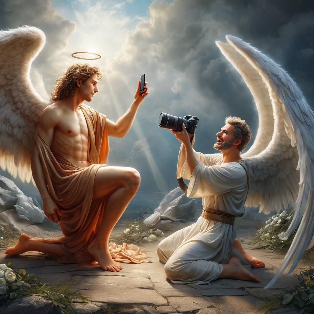 Angelic Photographer Captures Selfie Angel