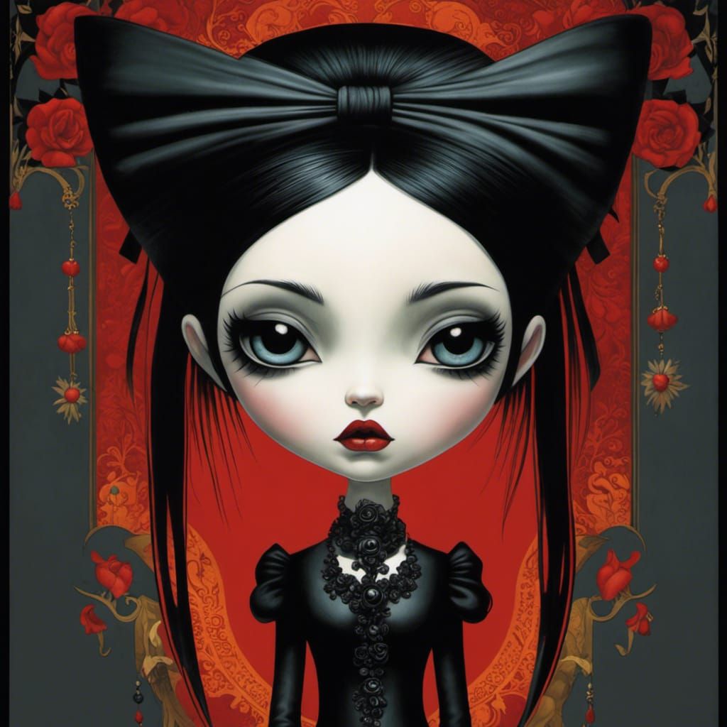 Goth Punk Girl Portrait in Gothic Style