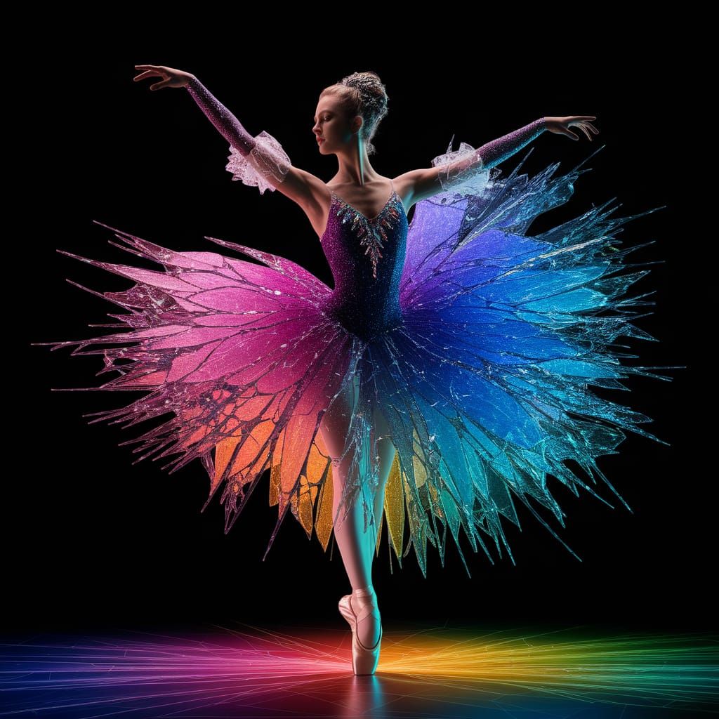 Ballet Dancer in Glittering Glass Dress