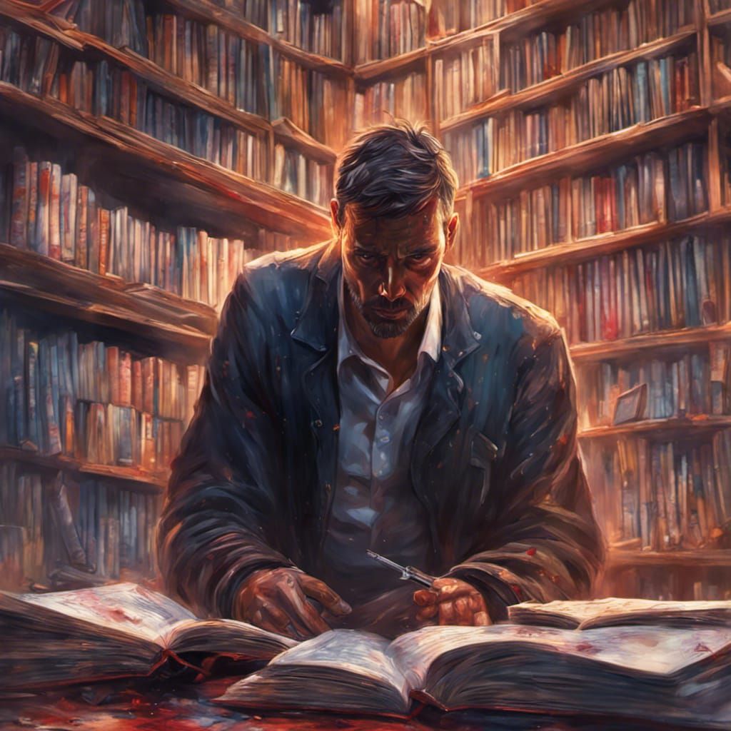 Bleeding Man Steals Novel in Detailed 4K