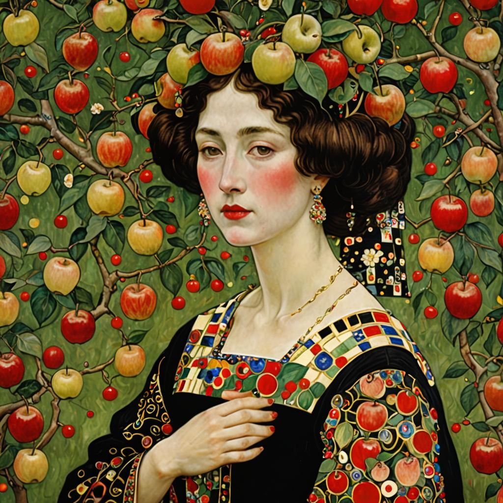 Lady Apple in Klimt Style