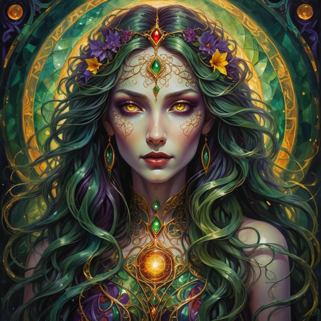 Ethereal Goddess Portrait in Fantasy Art Style