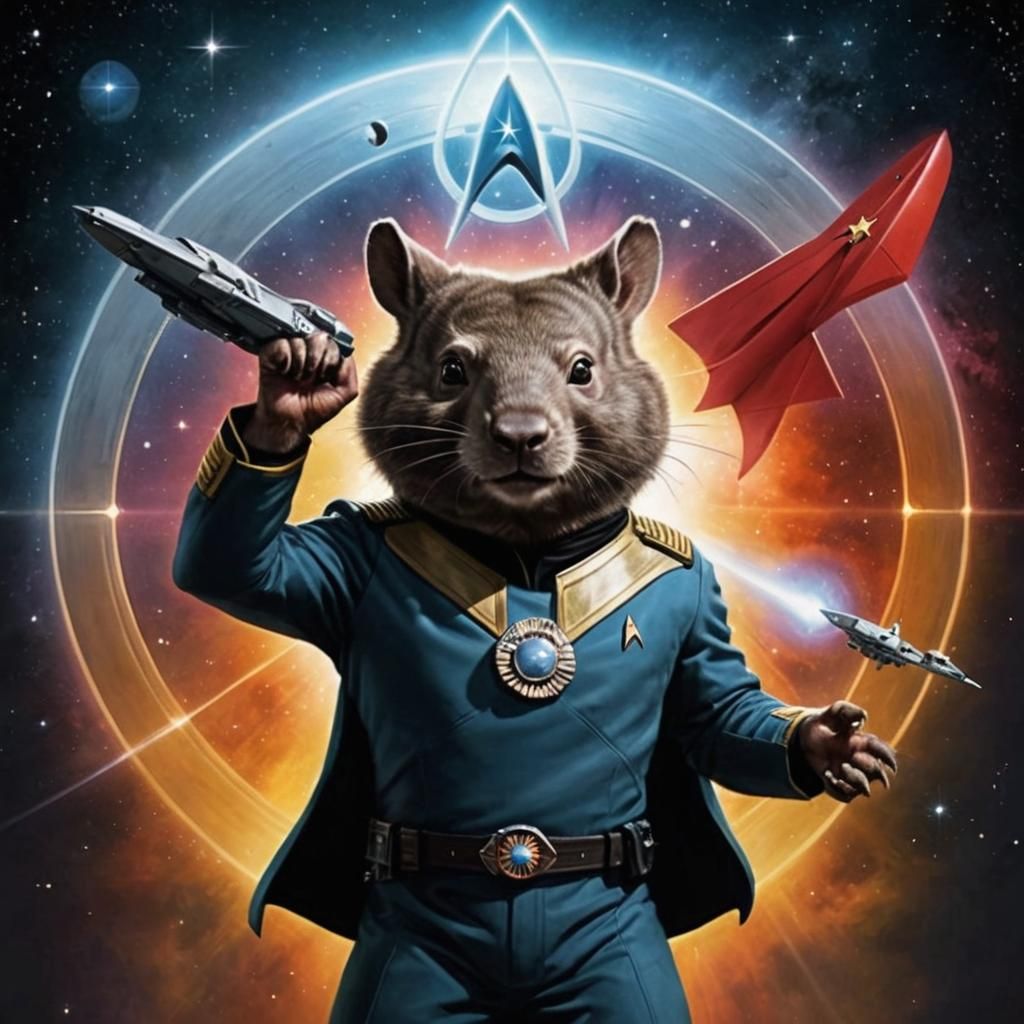 Wombat Starfleet Captain in Star Trek Style
