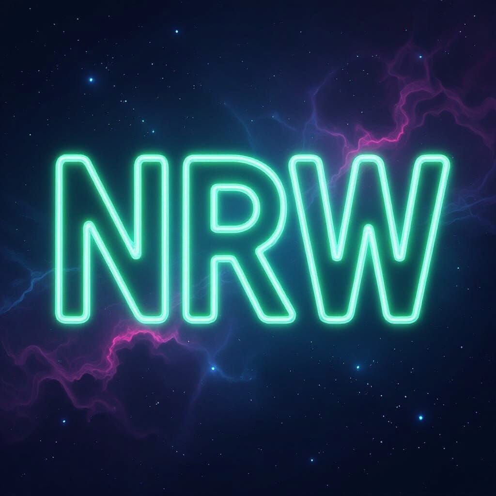 Neon NRW Logo in Green and Blue