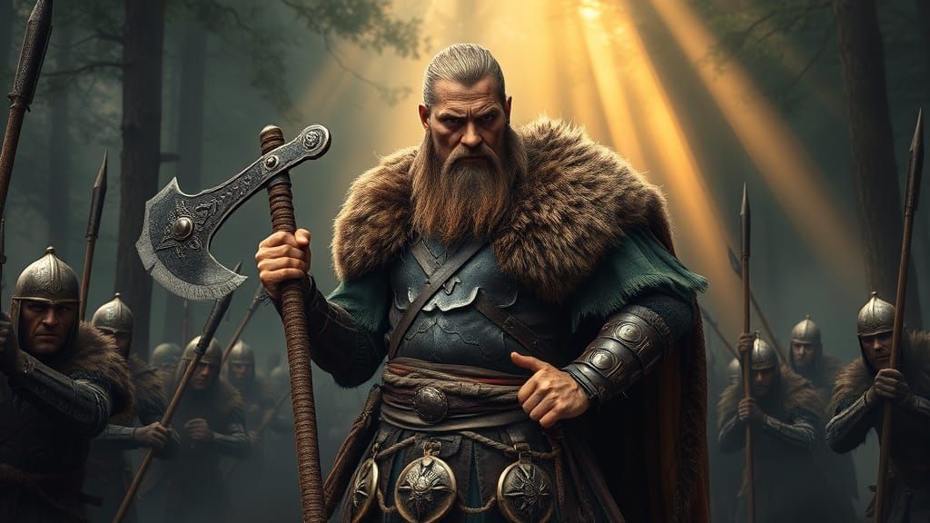 Epic Viking King Unleashes Freedom in a Golden-Lit Forest Ca...