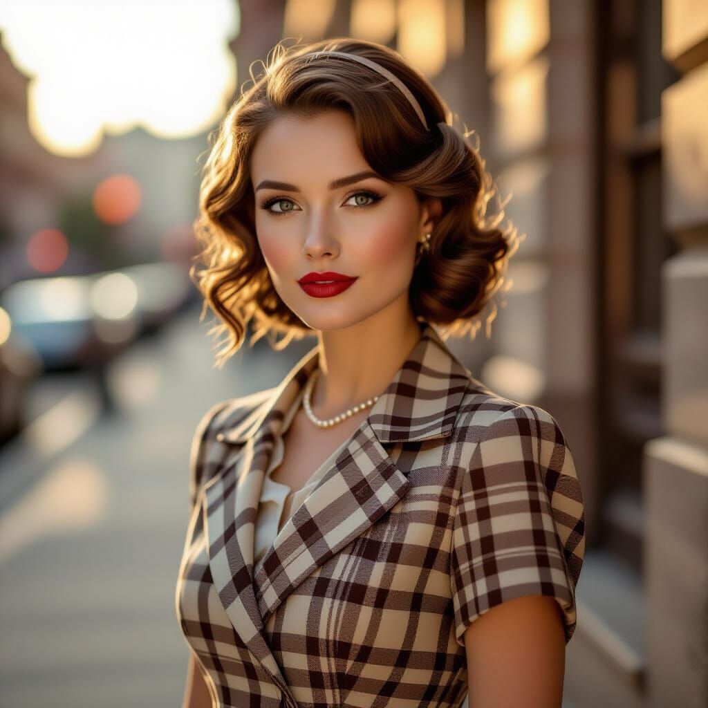 Photorealistic 1930s Woman in Elegant Studio Portrait