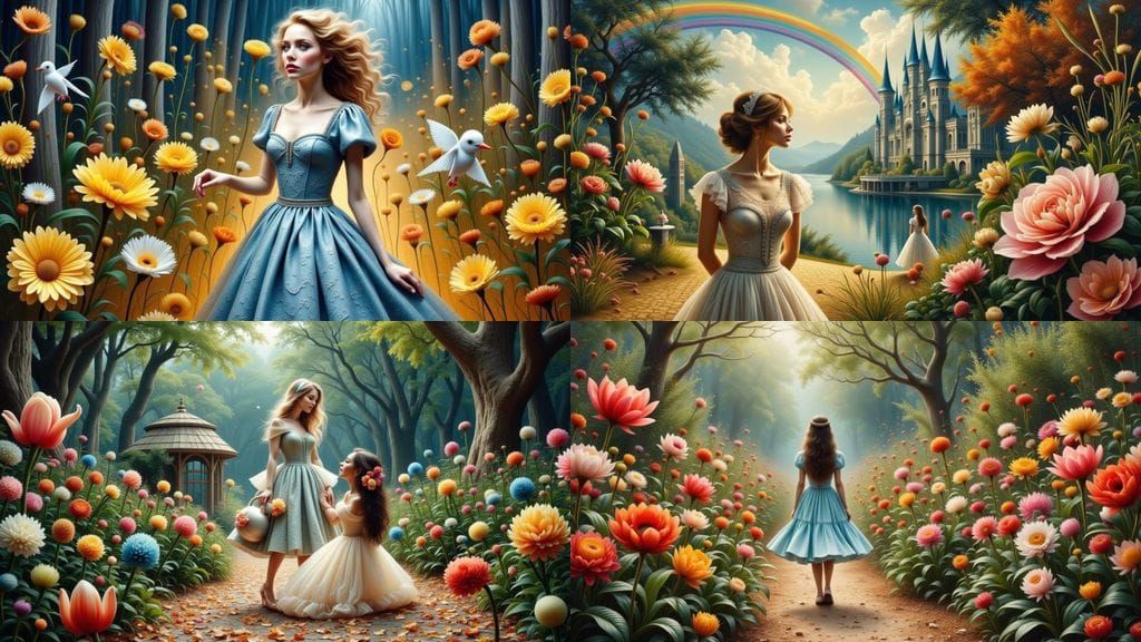 Surreal Victorian Alice in Wonderland and Wizard of Oz