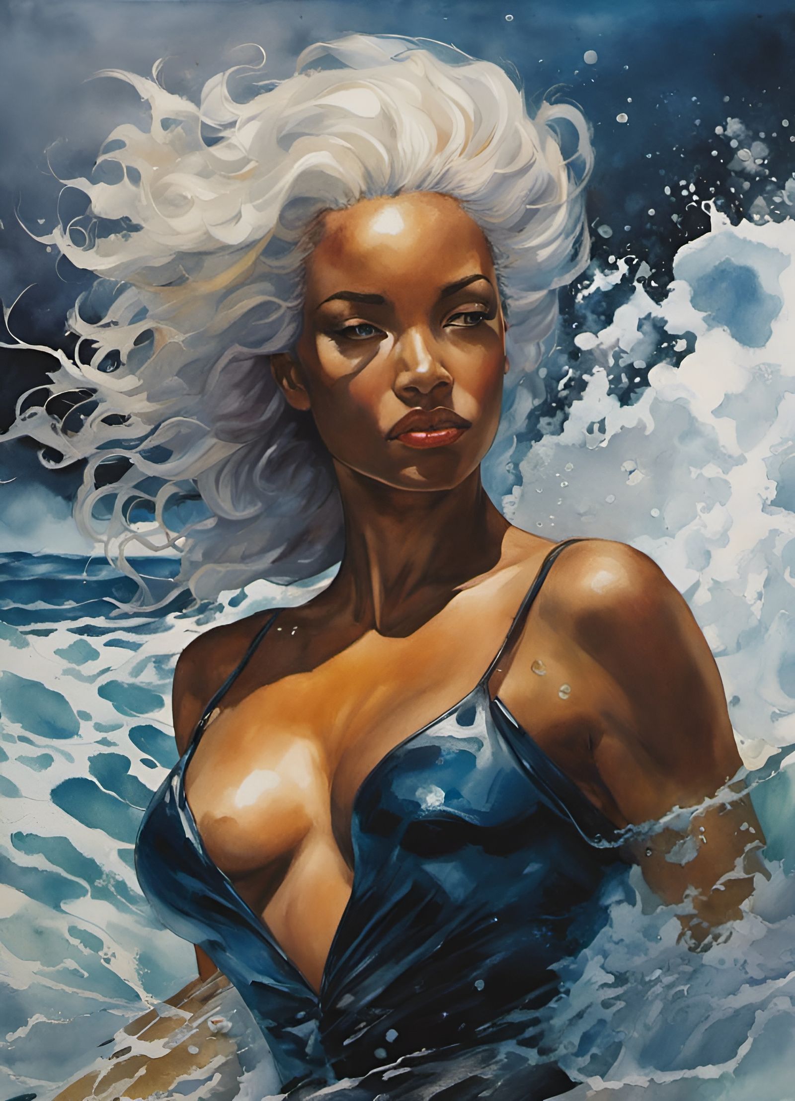 Hyperrealistic Storm Bathes in a Deep Ocean