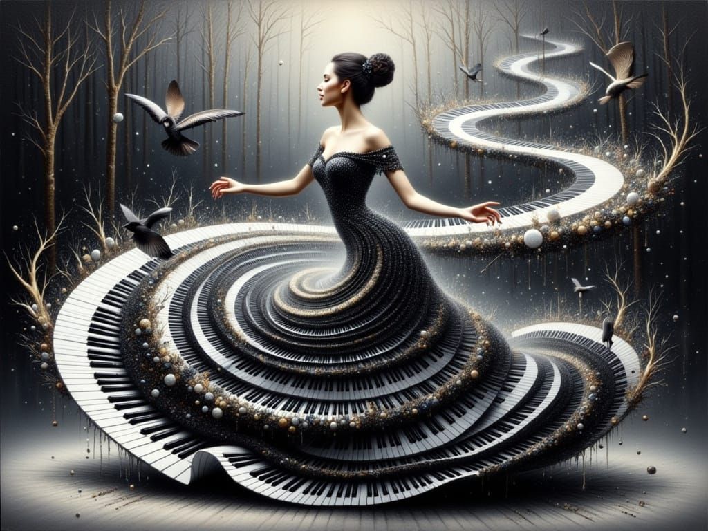 Surreal Flamenco Dance in Bold Impasto Style