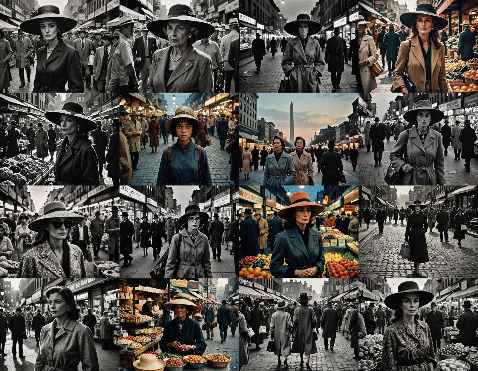 Candid Street Portrait in Film Noir Style