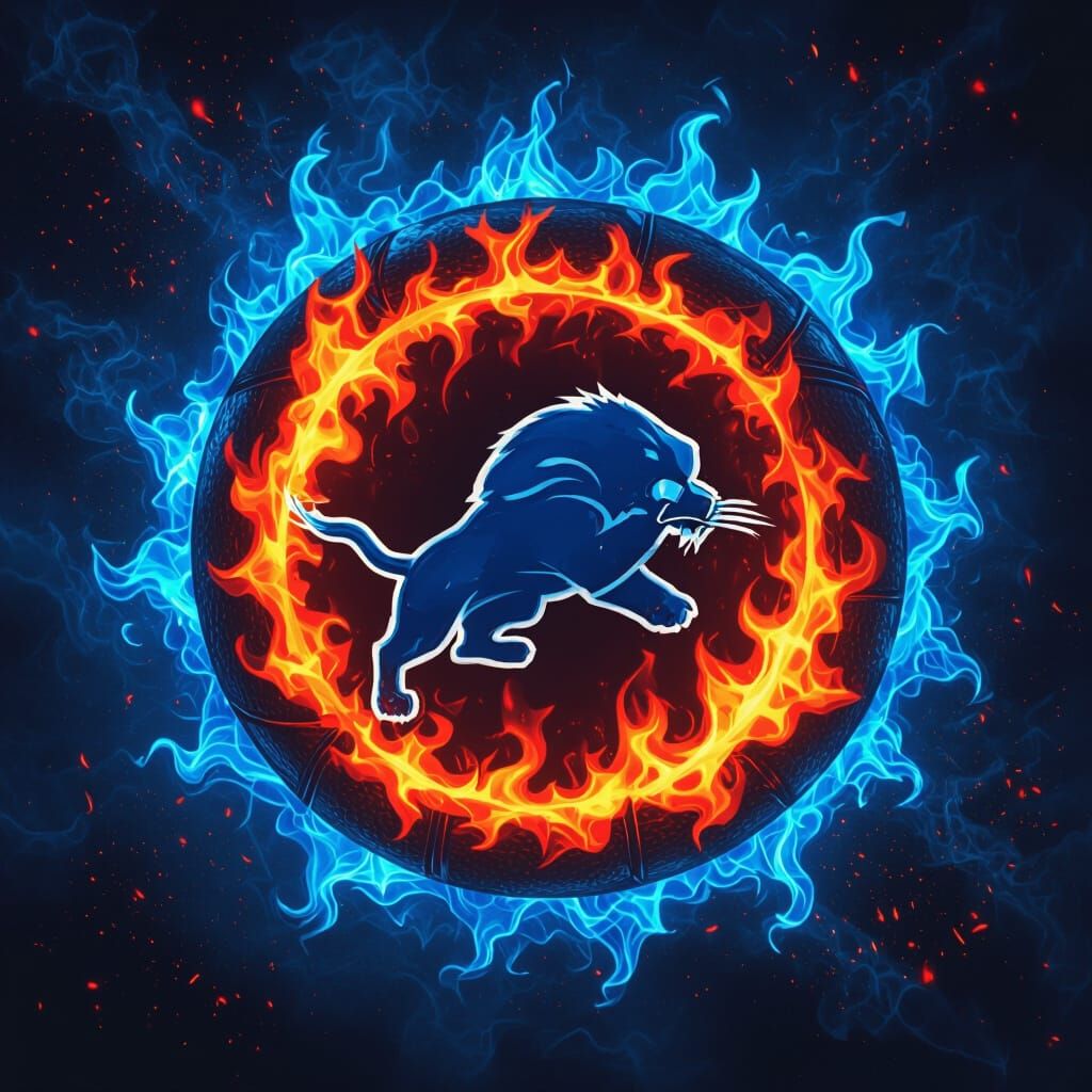 Detroit Lions and Carolina Panthers Logos Fusion