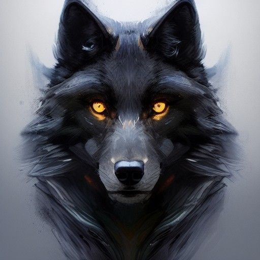 Hyperdetailed Black Wolf Portrait in 8k Resolution