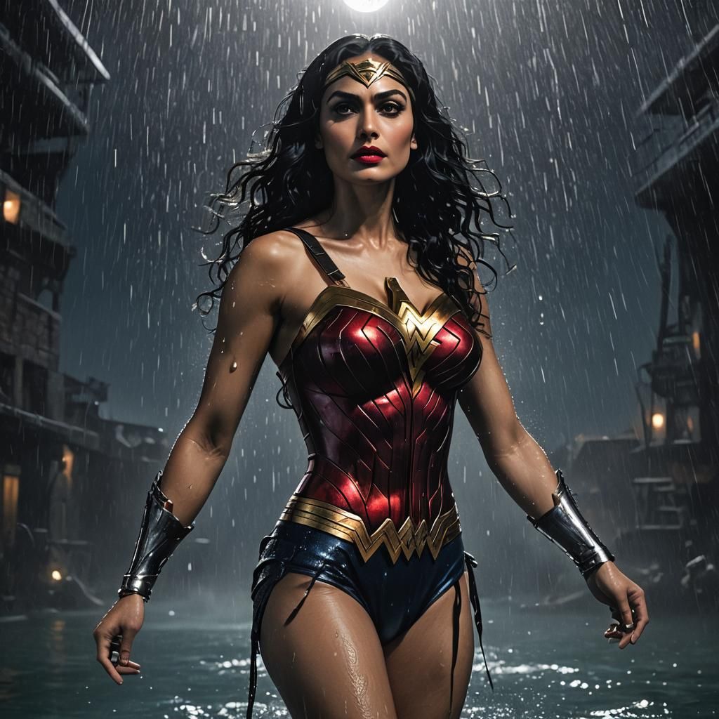 Wonder Woman Underwater: Horror Art Style